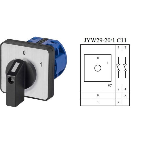 Nockenschalter JYW29 20/1 C11 mit Schaltplan fuer industrielle Anwendungen