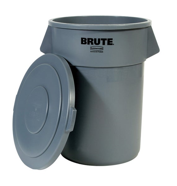 PROREGAL Rubbermaid Brute Runde Mehrzwecktonne Mit Belüftungskanälen 208,2 Liter HxØ 83,3 x 67 cm Aus Widerstandsfähigem Kunststoff Grau