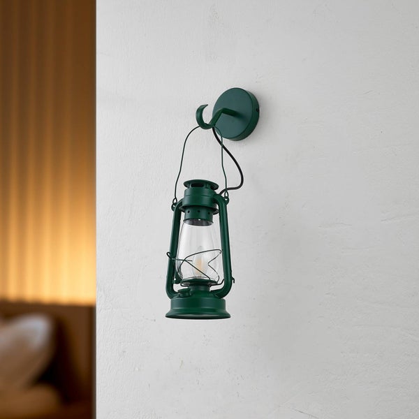 Grüne elektrische Laterne mit Wandhalterung
