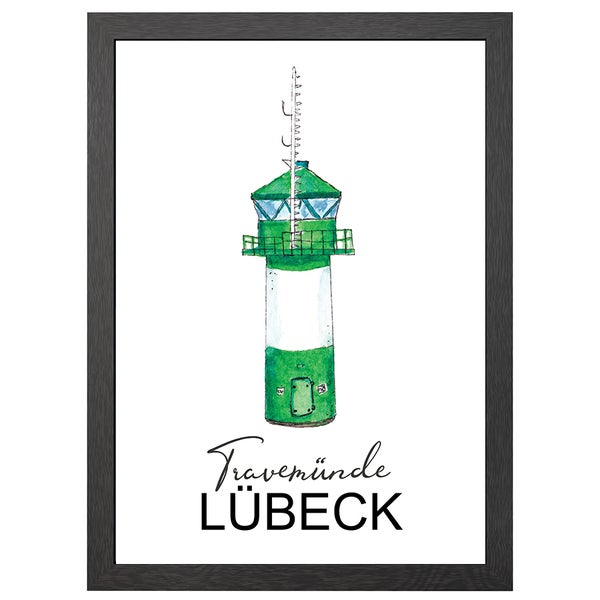 A2 Leuchtturm Travemunde Poster Im Rahmen - Joyin
