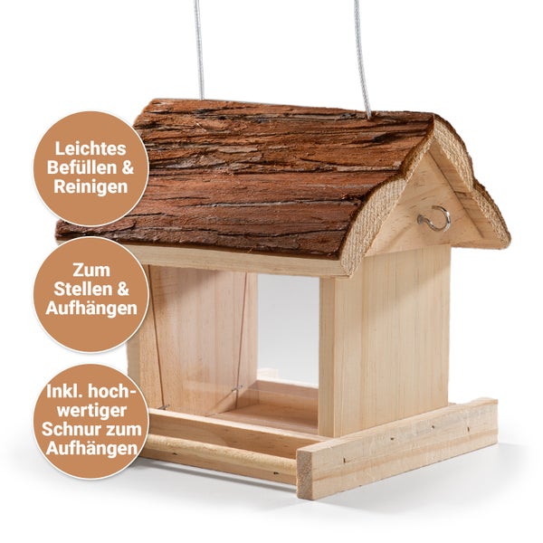 Futterhaus CULT at home Vogelhaus Höhe 19cm braun aus Holz