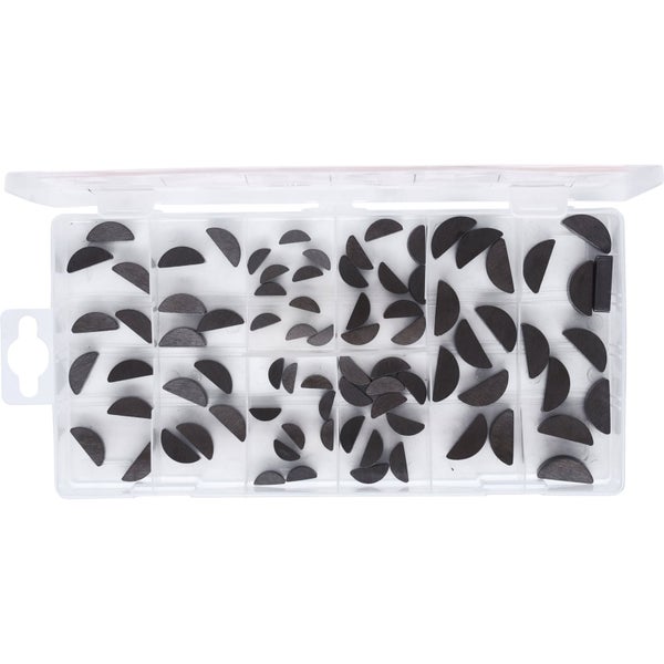 Sortiment aus Halbmondkeilen in einem transparenten Behälter