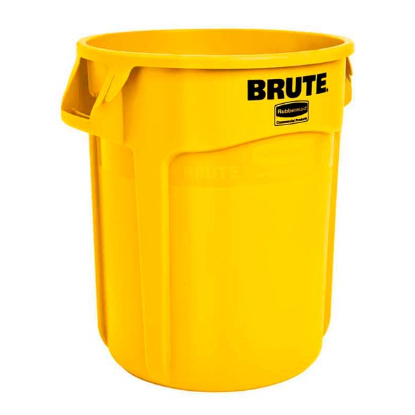 PROREGAL Rubbermaid Brute Runde Mehrzwecktonne Mit Belüftungskanälen 75,7 Liter HxØ 58,1 x 49,5 cm Aus Widerstandsfähigem Kunststoff Gelb