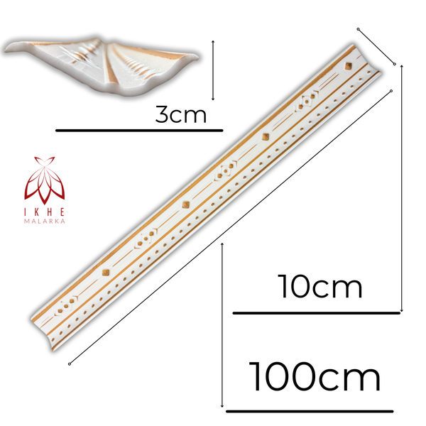 IKHE Malarka Zierprofil, Länge 100 cm, Breite 10 cm, Dicke 3 cm
