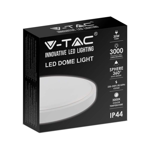 V-TAC VT-8630W-RD - Runde LED-Kuppelleuchten - 420mm - IP44 - Weiß - 30W - 3000 Lumen - 6500K
