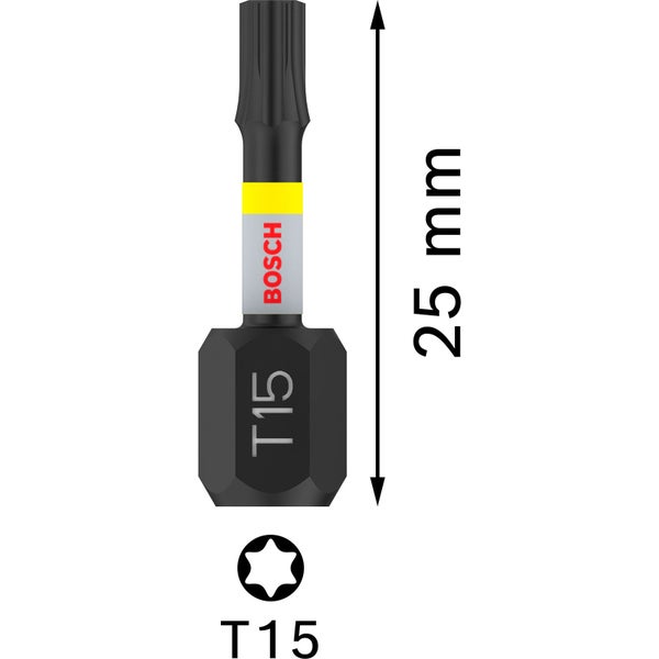 Bosch PRO Torx Impact Bit T15 25 mm 2-tlg. - 2608522473