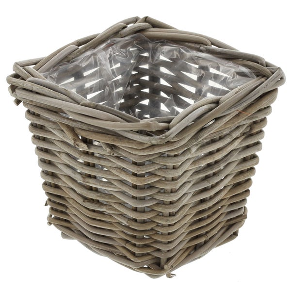 FRANK FLECHTWAREN | Pflanzer Rattan, klein, RATTAN, 21 x 21 x 19 cm