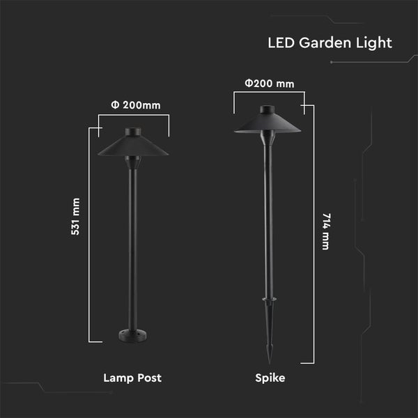 V-TAC VT-907 - Außenbeleuchtung - Garten Spikes Lichter - Samsung - IP65 - Schwarz - 7 Watt -