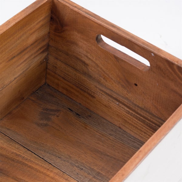 Holzkiste BOX Recyclingholz massiv, mit Rollen 06 weiß-landhaus