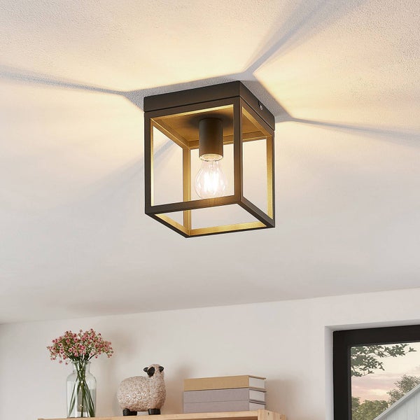 Lindby Deckenlampe Meron (Modern) in Schwarz aus Metall (1 flammig, E27) - Deckenleuchte Lampe Wohnzimmerleuchte