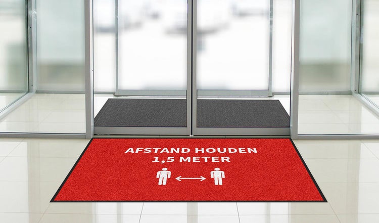 Fußmatte „Halten Sie Abstand“ eineinhalb Meter – 115x180 cm