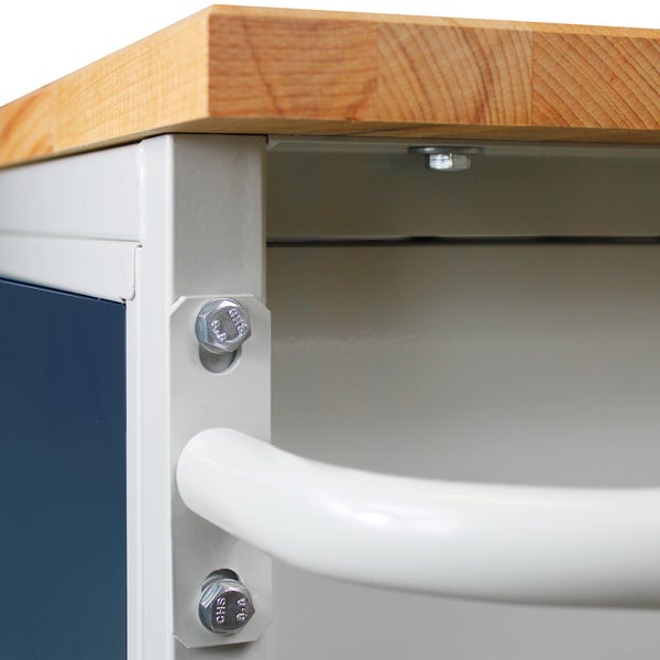 PROREGAL Mobile Werkbank Rhino mit 2 Türen HxBxT 83 x 130 x 60 cm Traglast 500 kg Lichtgrau Anthrazitgrau