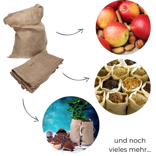 Jutesack Kartoffelsack Pflanzsack Jute Säcke Getreidesack Nuss Sack Apfelsack Pflanzenschutz 85x50 cm 3 Stück