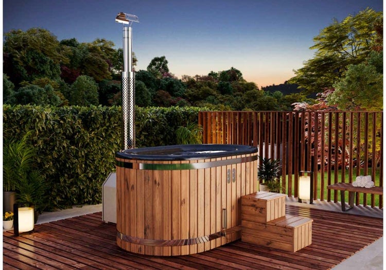 FinnTherm Badefass Malmö Spa Edition aus Holz mit 19 mm Wandstärke 1,9x1,2m