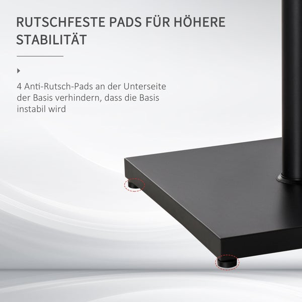 Outsunny Sonnenschirmständer, Schirmhalter, Regenschirm Base, für Ø35 mm, Ø38 mm, Ø48 mm, Metall, Schwarz, 45 x 45 x 39 cm