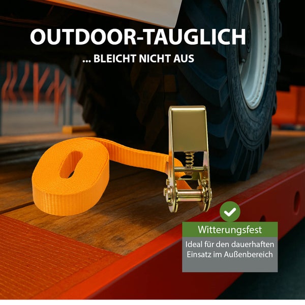 Spanngurt zur Ladungssicherung mit Ratsche für den Außenbereich