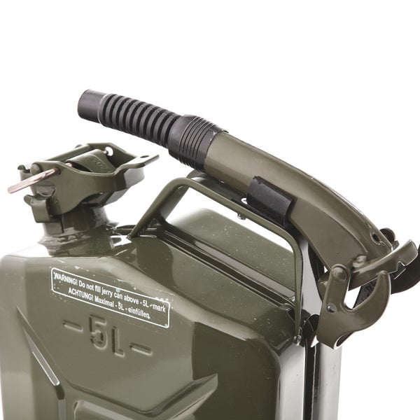 BW® Kraftstoffkanister Metall Benzinkanister 5x 5 Liter mit Ausgießer - Bronzegrün - RAL 6031-F9 - TÜV-geprüft und UN-Zulassung - Made in Europe