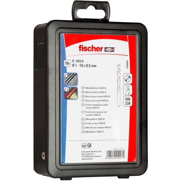 Fischer Metallbohrer-Set HSS-G 1 - 10 mm 19 tlg. - 536604