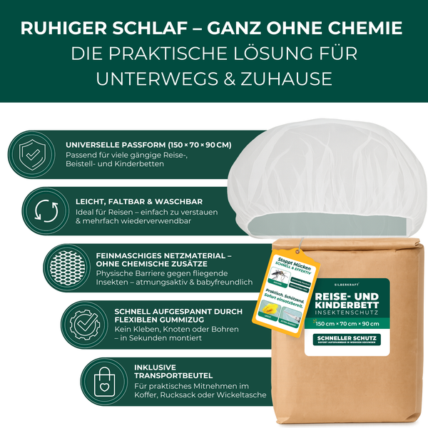 Reise- und Kinderbett Insektenschutz mit Transportbeutel