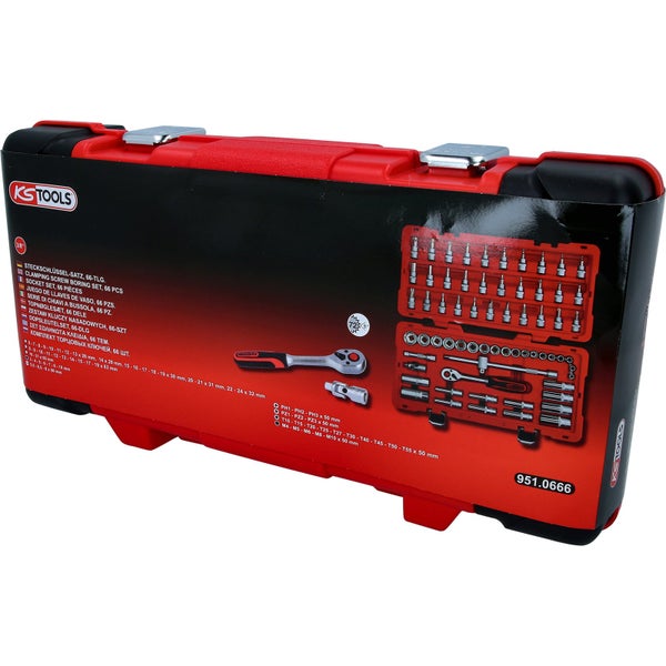 Steckschlüsselsatz mit 66 Teilen im Koffer