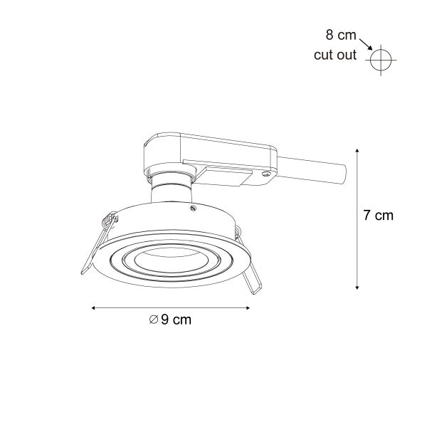 Moderner Einbaustrahler Gunmetal GU10 50 mm rund schwenkbar - Rondoo