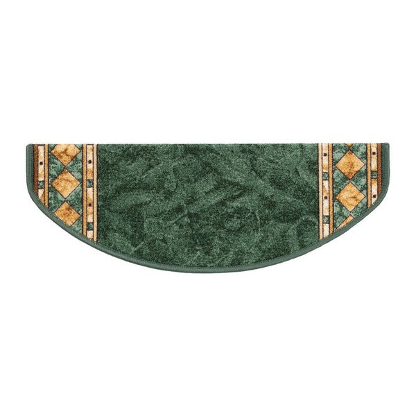 FLOORDIREKT Stufenmatte Rügen Selbstklebend Strapazierfähig Grün Halbrund 65 x 23,5 cm