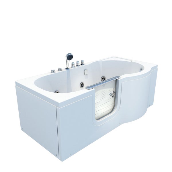 Sitzwanne Whirlpool Badewanne mit Tür S12-TH-WP-L 170x85cm