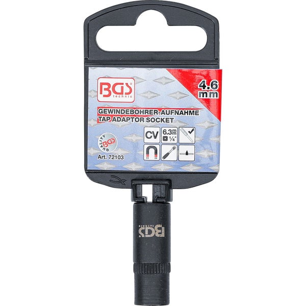 BGS Gewindebohrer-Aufnahme-Steckschlüssel-Einsatz 6,3 mm (1/4) 4,6 mm - 72103