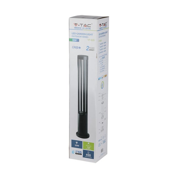 V-TAC VT-820-G - Graue LED-Wandleuchten - Pollerleuchten - 80CM - IP65 - 10W - 450 Lumen - 4000K