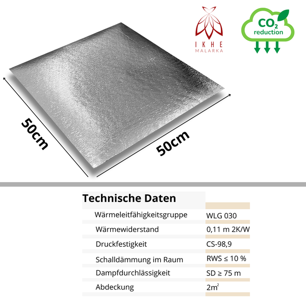 2m² Heizkörper-Isolierplatten Isolierung Dämmung Isoliermatte Hinter Heizkörper Wärmehaltung, Dach, Boden - Styropor Polystyrol XPS mit PET-Folie