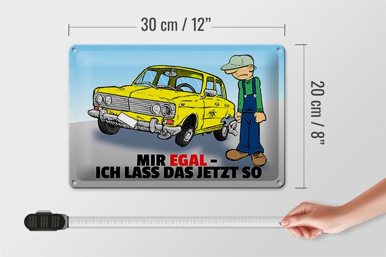Blechschild Spruch 30x20cm Mir egal ich lass das jetzt so (Auto)