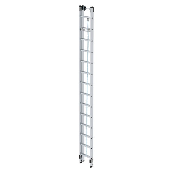 PROREGAL Sprossen-Seilzugleiter 2-Teilig Ohne Traverse 2 x 14 Sprossen