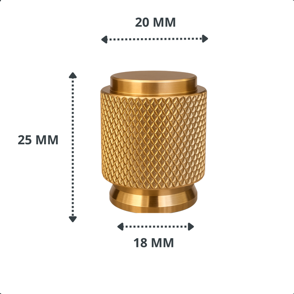 Schrankknopf / Möbelknopf Dodge Gold 10 Stück