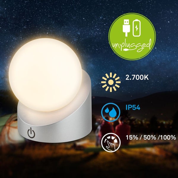 Mini LED Tischlampe kabellos IP54 Tischleuchte Akku Aussen/Innen Dimmbar Touch