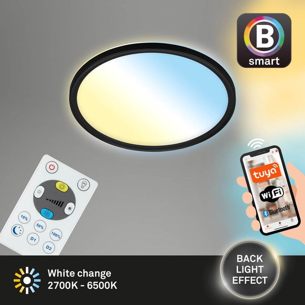 LED Panel Smart WiFi Bluetooth dimmbar CCT 18W schwarz Kunststoff Briloner