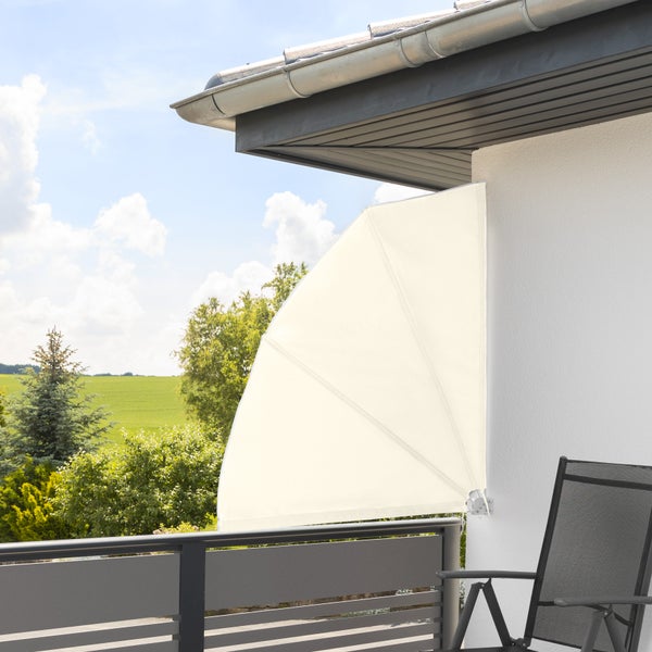 Balkonfächer tectake  140 x 7,5 x 140 cm Stahl und Polyester beige