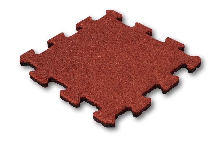 Gummifliese Rot 25 mm - 50 x 50 cm - Puzzle System Herzstück
