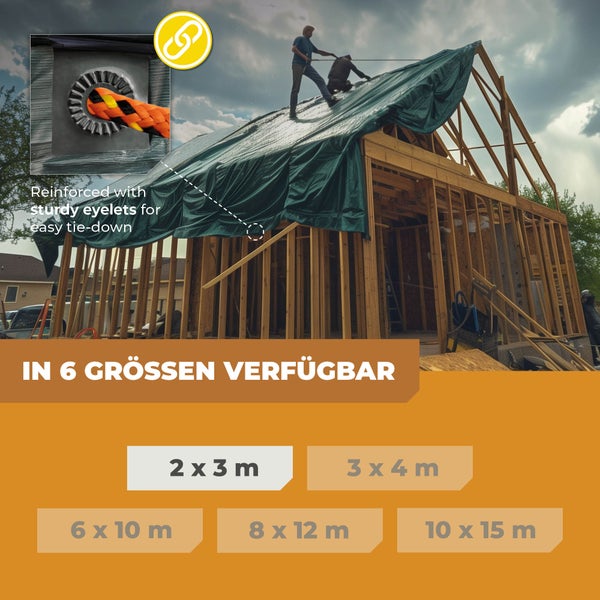 Abdeckplane in Grün/Blau 250g/m² 2x3m Premium