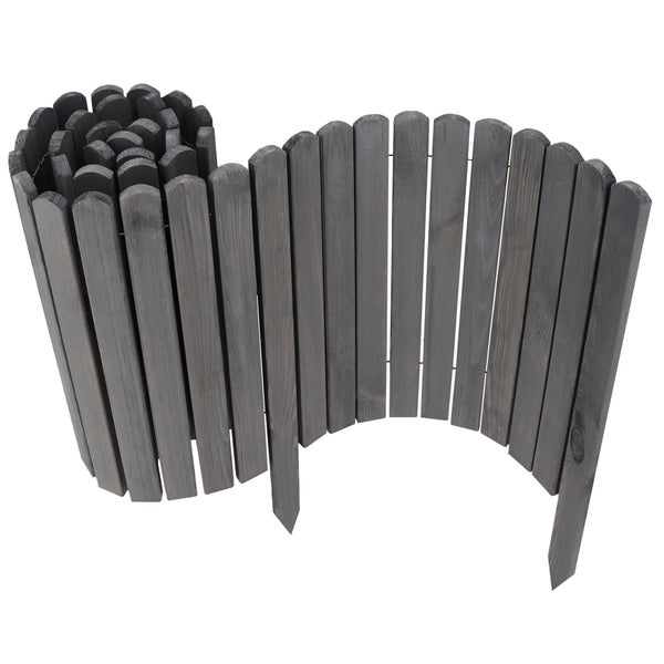 Gartenbeet-Umrandung aus Holz, aufgerollt