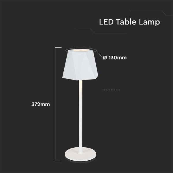 LED-Tischleuchte mit 130 mm Durchmesser und 372 mm Höhe