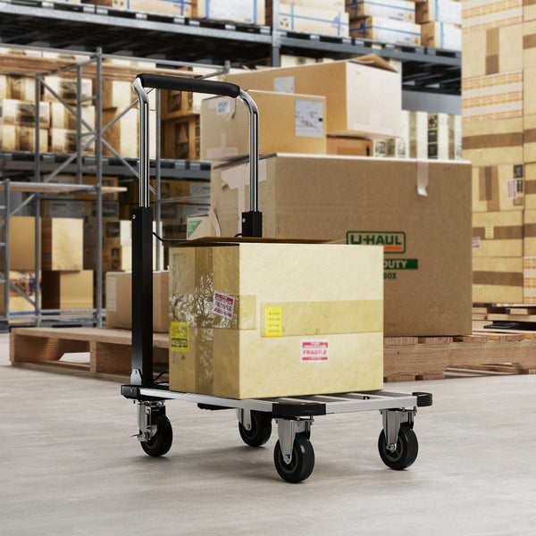 Sackkarre mit Kartons in einem Lager