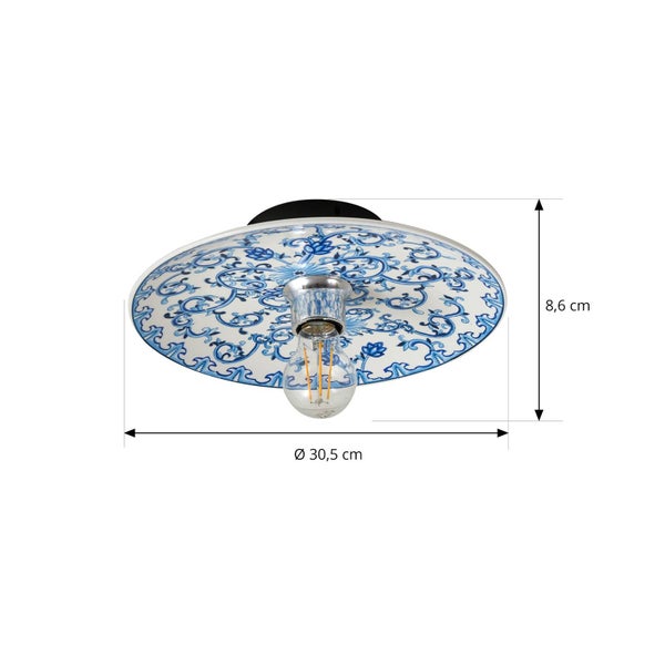 Lucande Wandleuchte, Wandlampe Innen Faelira (Retro Vintage Antik) in Weiß aus Keramik (1 flammig E27) - Wandstrahler Wandbeleuchtung Schlafzimmer / Wohnzimmer Wohnzimmerleuchte