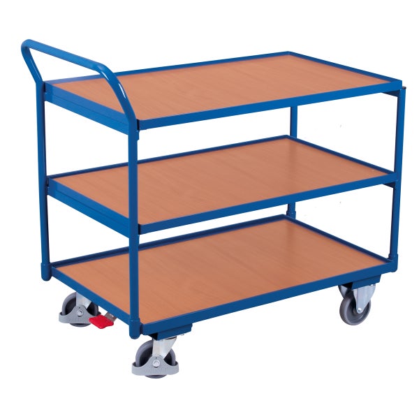 Etagenwagen mit drei Ablageflächen und Rollen