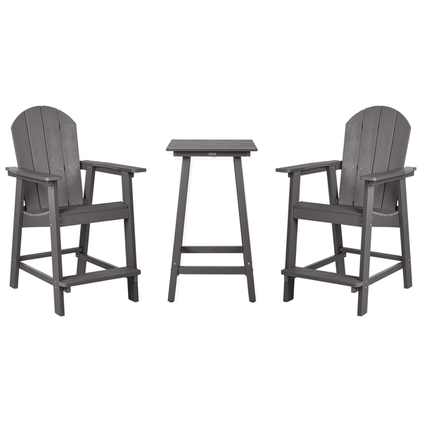 Gartengarnitur mit zwei Adirondack-Stühlen und einem Beistelltisch