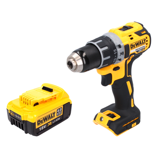 DeWalt Akku-Bohrschrauber 18 Volt mit bürstenlosem Motor und 4,0 Amperestunden Lithium-Ionen Akku.