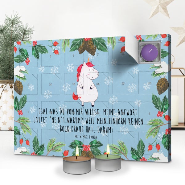 Mr. & Mrs. Panda Duftkerzen Adventskalender Einhorn Wut - Blau Pastell
