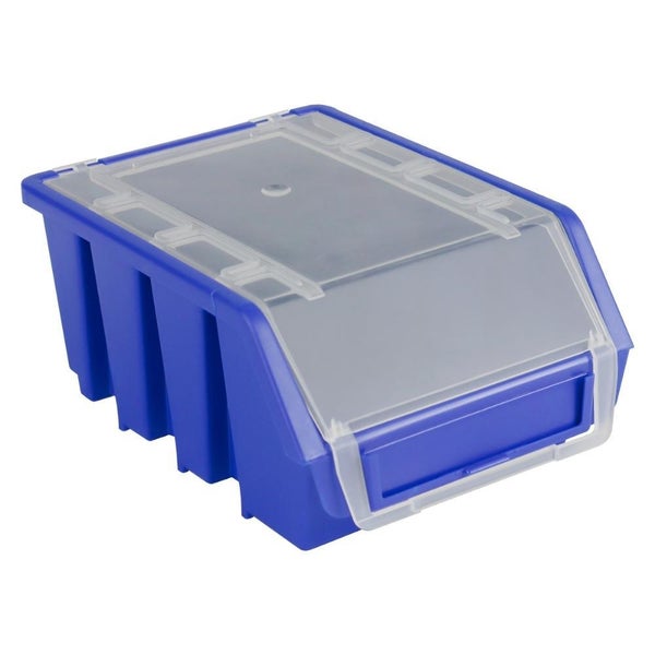 PROREGAL SuperSparSet 20x Sichtlagerbox 2 mit Deckel HxBxT 7,5 x 11,6 x 16,1 cm Polypropylen Blau