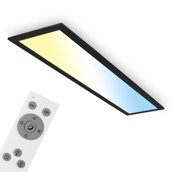 BRILONER - Deckenlampe LED Dimmbar mit Farbtemperatursteuerung und Fernbedienung für Wohnzimmer, Schlafzimmer, Küche und Kinderzimmer, Schwarz, 78 cm