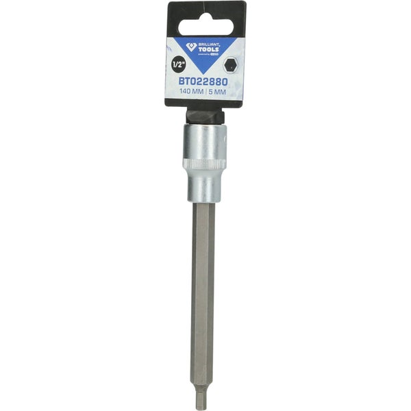 BRILLIANT TOOLS 1/2 Innensechskant Bit-Stecknuss 140 mm lang 5 mm - BT022880