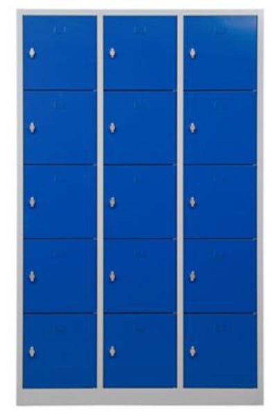 PROREGAL Schließfachschrank Falcon Large HxBxT 190 x 119 x 45 cm Vorhängeschloss Grau-Blau